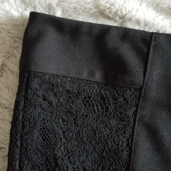 BCBGeneration Lace Insert Pencil Skirt Black 12 - Picture 3 of 8